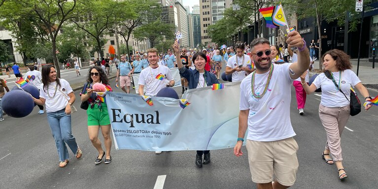 Photo of Equal at McKinsey walking at Montreal's Pride Celebration parade