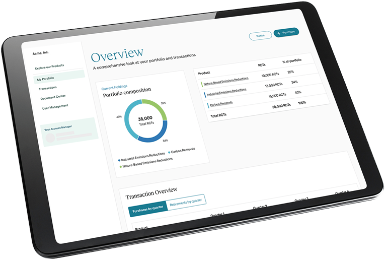 Tablet displaying Rubicon app