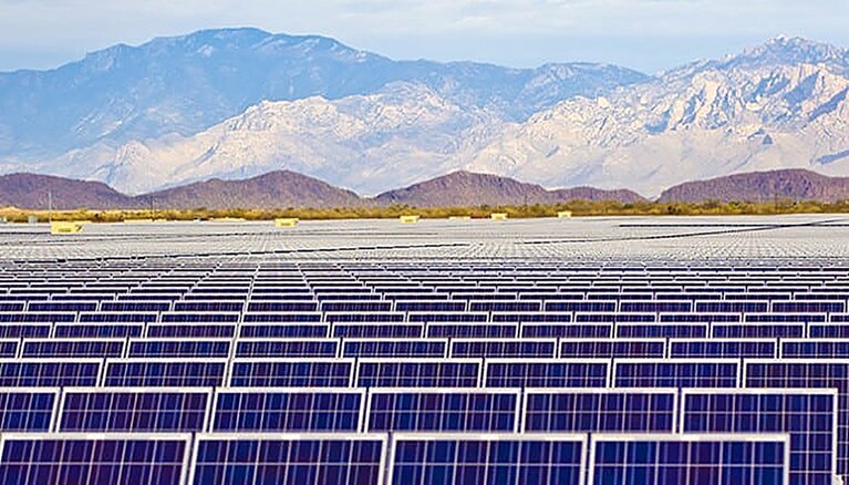Fotowatio Renewable Ventures (FRV) photovoltaic plant near Tucson, Arizona.