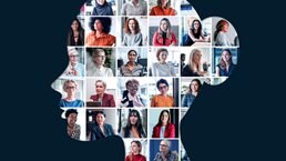 A silhouette image featuring photos of diverse women of all ages and background. This year marks the 10th anniversary of the annual Women in the Workplace report in partnership with Lean In.