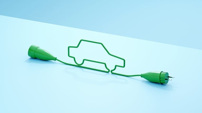 Electric cable in the shape of a car