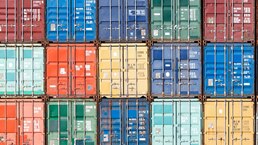 photo stacked shipping containers